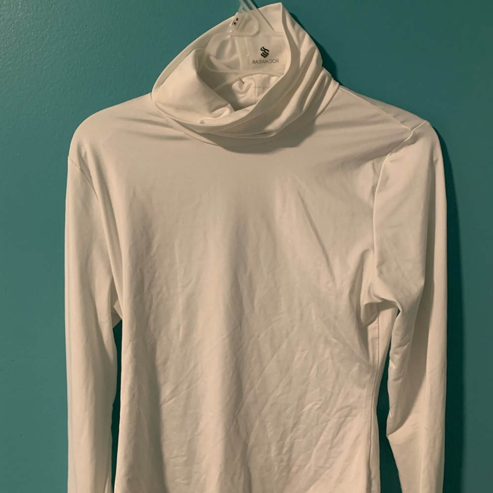 White turtleneck bodysuit